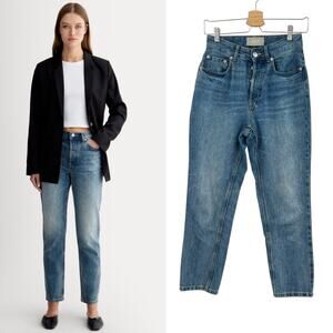 Everlane The‎ ’90s Cheeky Straight Jean Curvy Organic Cotton Blue Size 25 Crop